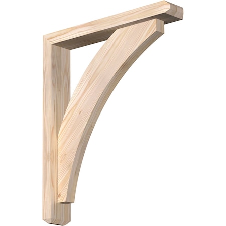 Ekena Millwork Thorton Craftsman Smooth Bracket w/ Offset Brace, Douglas Fir, 3 1/2"W x 20"D x 24"H BKT0402X20X24THR04SDF